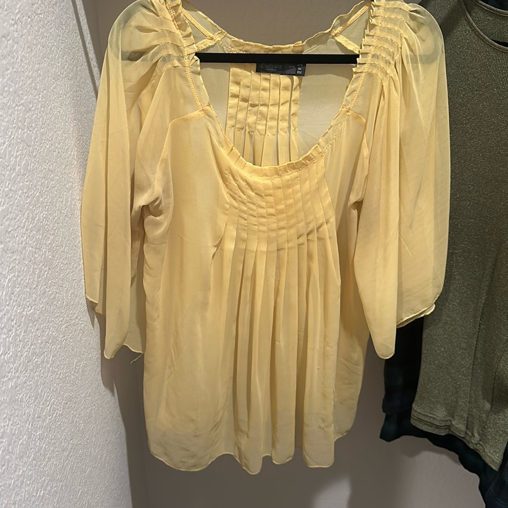 SHEER YELLOW BLOUSE